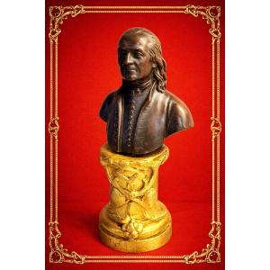 Bronze Bust With Brown Patina, Signed Houdon, Circa 1895 
