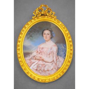 Pastel Signed Amélie Fayolle (1826-1880), 19th Century 