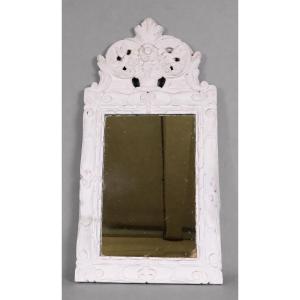 Louis XVI Style Mirror, In Painted Wood, 18th Century 
