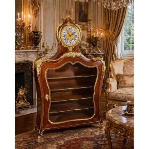 Cartonnier Louis XV Clock, 18th Century