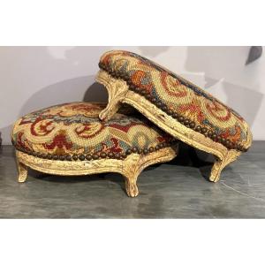 Pair Of Louis XV Stools, 18th Century