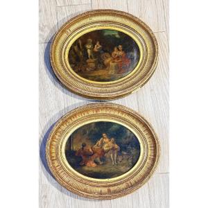 Pair Of Pendants : Lanfant De Metz ( 1814-1892 )