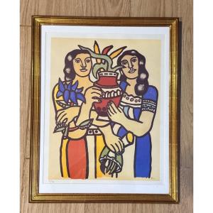 Fernand Léger , Litho 2 Femmes Au Vase ( 1881-1955 )