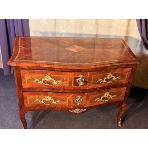 Curved Chest Of Drawers Louis XV Period, 18th Century