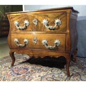 Curved Walnut Commode, 18th Century Period