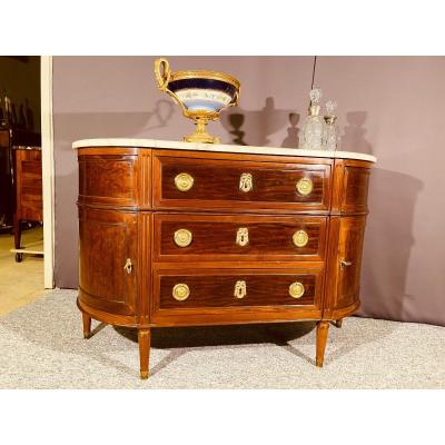 Half Moon Mahogany Commode, Louis XVI Period, Eighteenth Century