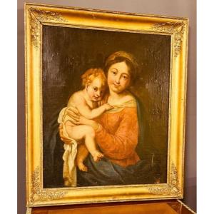 Virgin And Child, Follower Of Mignard, 18th Century