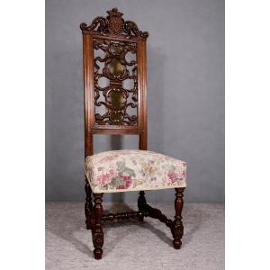 Haute Epoque Chair, Coat Of Arms, Coat Of Arms, Seventeenth Century