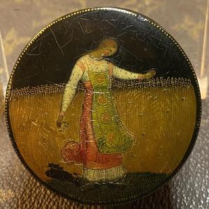 Palekh Lacquer Box Signed By Master Aivatagin And Dated 1930