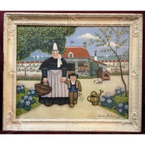 Breton Naive School Painting, 1925