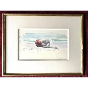 Bather, Watercolor By Lebasque