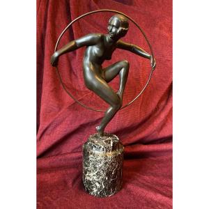 Hoop Dancer, Bronze By Marcel André Bouraine