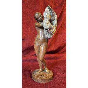 "young Woman In A Shirt", Bronze, By Charles Cumberworth