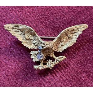 Gold And Diamond Napoleon III Eagle Brooch 