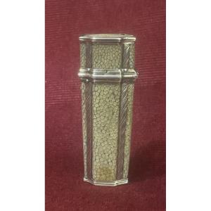 Silver And Shagreen Petrol Lighter