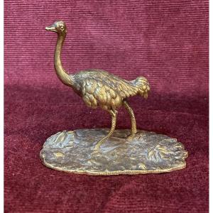 Small Bronze Ostrich, 19th Century 