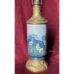 Royal Copenhagen Bronze And Porcelain Lamp, 1920