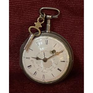 Silver Cockerel Watch With Motto And Date