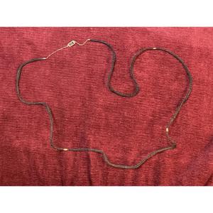 Napoleon III Hair, Gold And Enamel Necklace