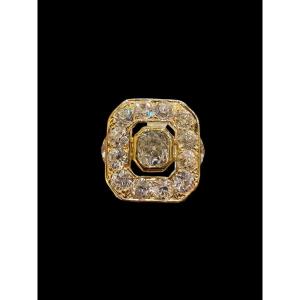 Yellow Gold Ring With Old-cut Diamonds