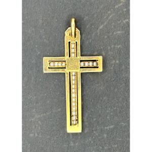 Gold Cross With Fine Pearls