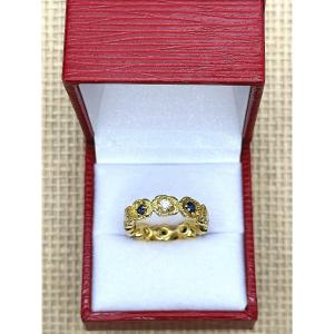 Sapphire And Diamond Wedding Ring