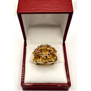 Citrine Flower Ring