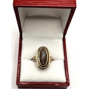 Rose Gold And Cameo Agate Ring