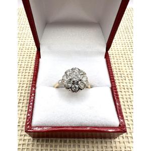 Marguerite Ring In Yellow Gold And Diamonds