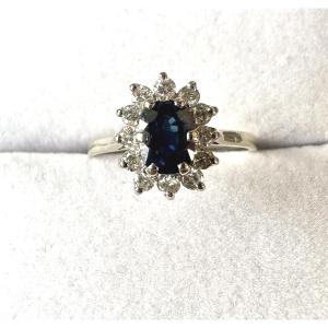 Marguerite Sapphire And Diamond Ring
