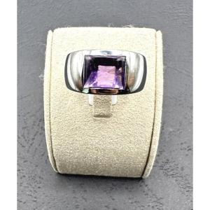 Amethyst White Gold Ring