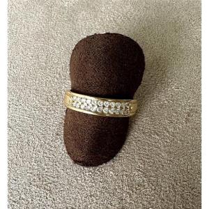 Half Wedding Ring In Yellow Gold And Diamonds