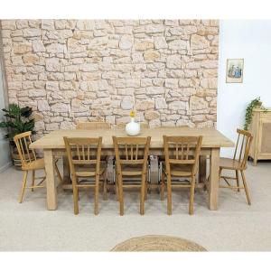 Country Chic Farmhouse Table In Solid Wood