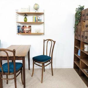 2 Sixties Blue Bistro Chairs