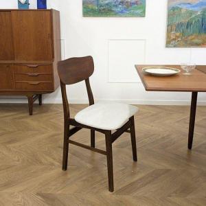 Scandinavian Chair With White Fabric