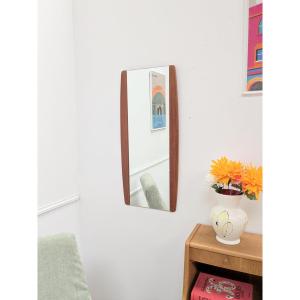 Vintage Danish Teak Wall Mirror 1960s