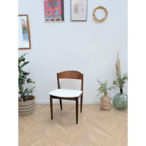 Vintage Scandinavian Chair Teak & Cream