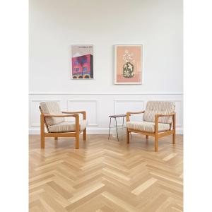 Vintage Solid Wood Armchairs