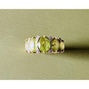Ring In Yellow Gold 18k With Peridots