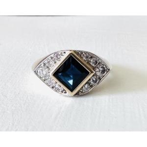Ring In Yellow Gold 18k With Sapphire In The Hermès Style.