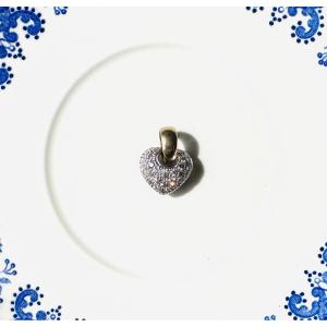 Pendant "heart" In Yellow Gold 18k With Diamands