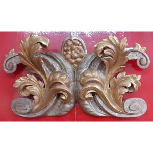 17th Century Carved Wood, Silvered And Gilded.