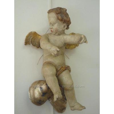 Angel Of Carved Wood, XVIIIth Century