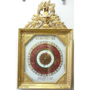 Empire Period Barometer In Gilded Wood And églomisé Glass
