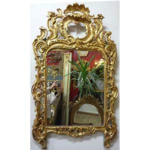 Louis XV Period Mirror In Gilded Carved Wood