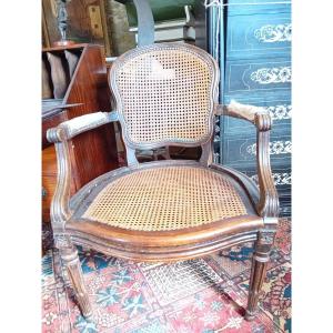 Fauteuil Canné Période Transition Louis XV - Louis XVI époque XVIII