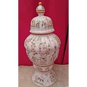 Large Moustiers Vase In The Taste Of The 18th Century.