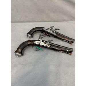 Pair Of Consulate/empire Officer's Pistols, Arquebusier Delomosne