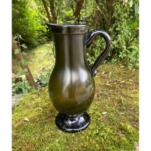 Elegant Blown Glass Pitcher - Late 18th Century Burgundy Or Lorraine Glassware