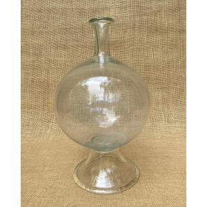 Lacemaker Magnifying Lamp In Blown Glass With Bell Base - Early 19th Century Glassware